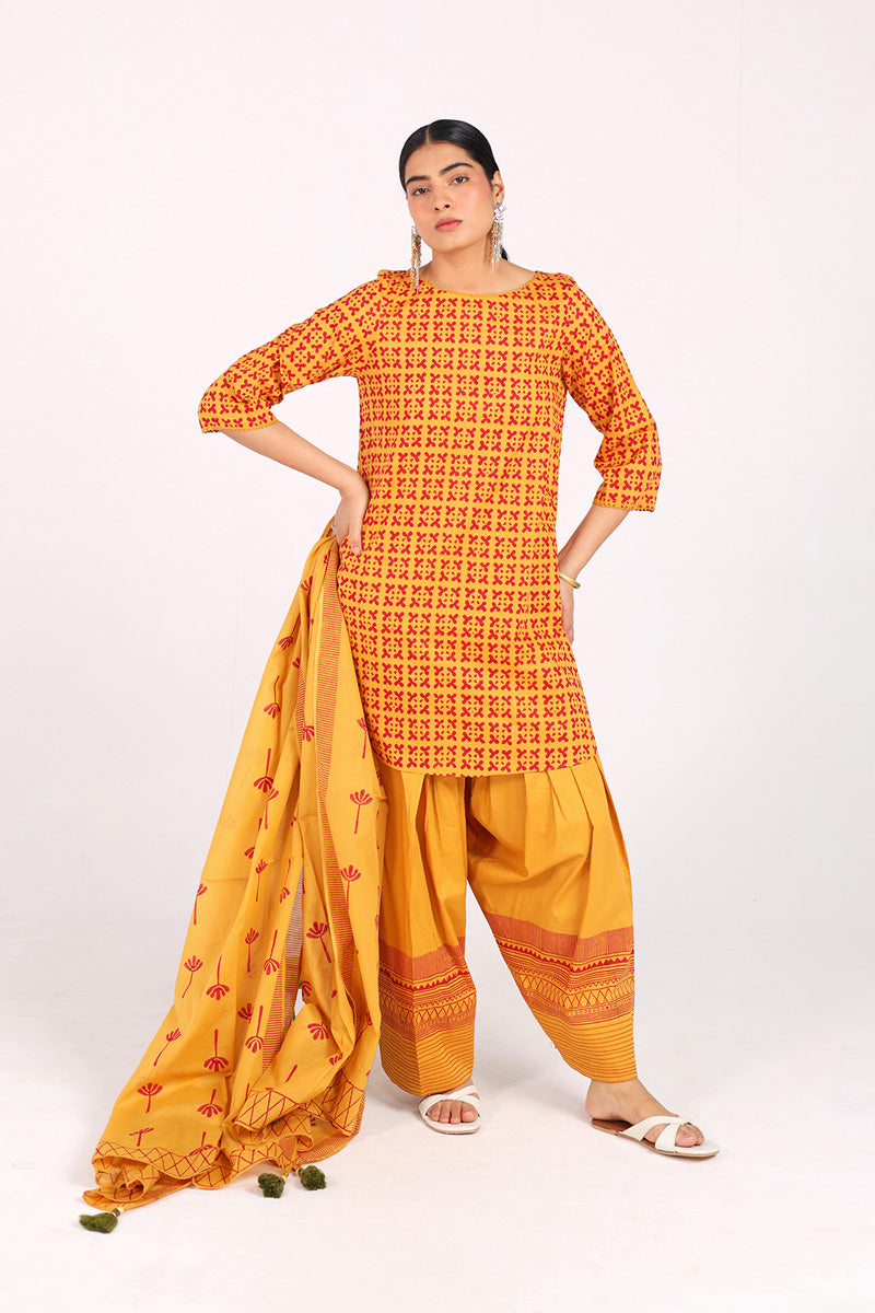 African Charm Block Baat 3 Piece Suit