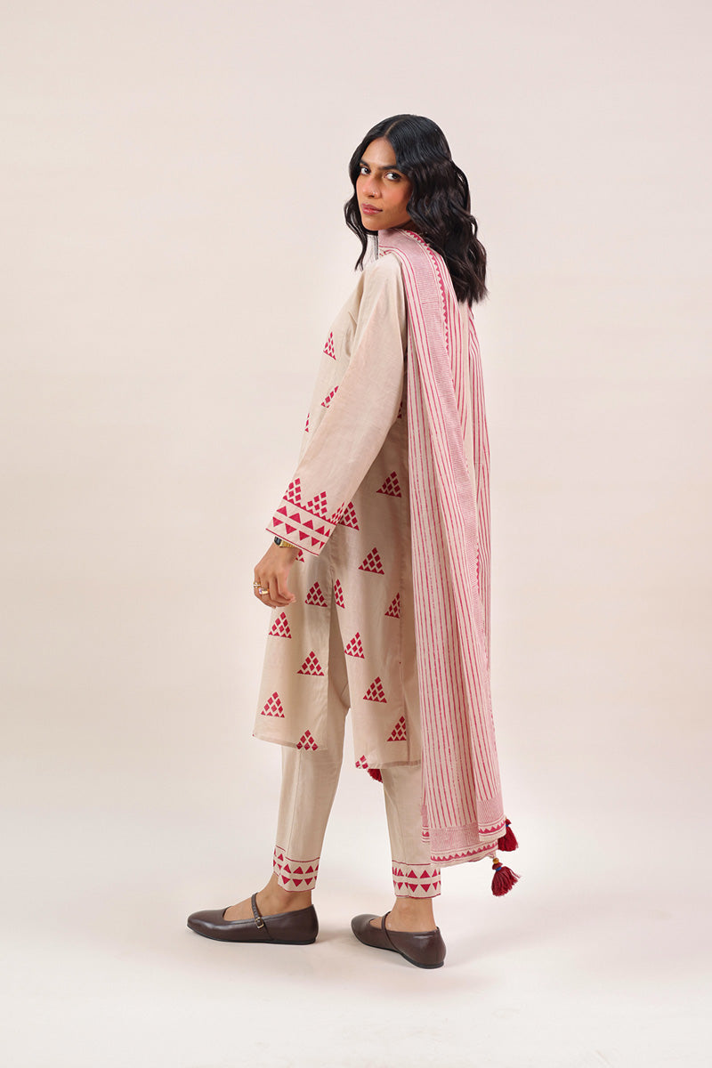 African Block-Printed 3 Piece Suit