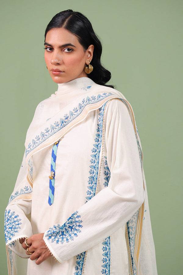 Block-Printed Anarkali 3 Piece Suit