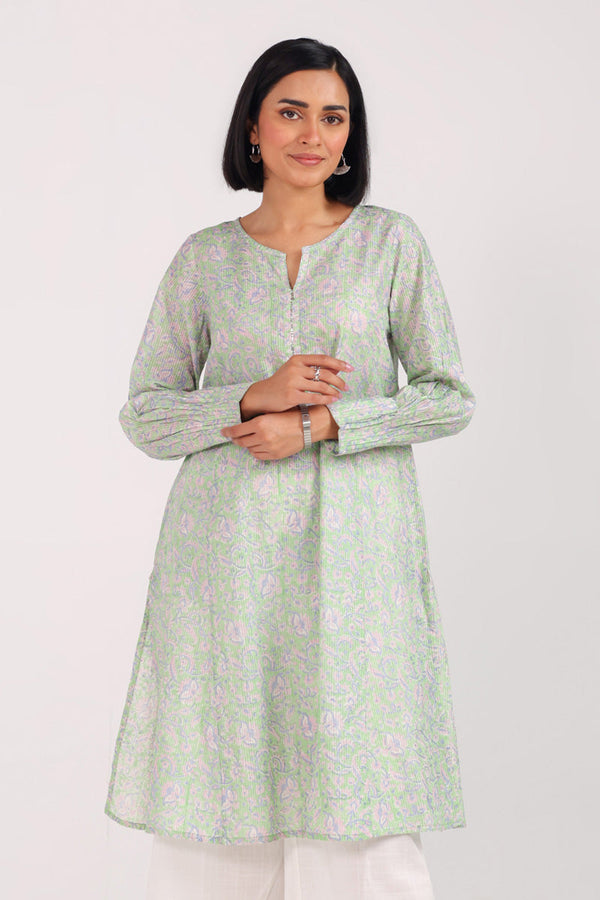 Block Printed Chambeli Shirt