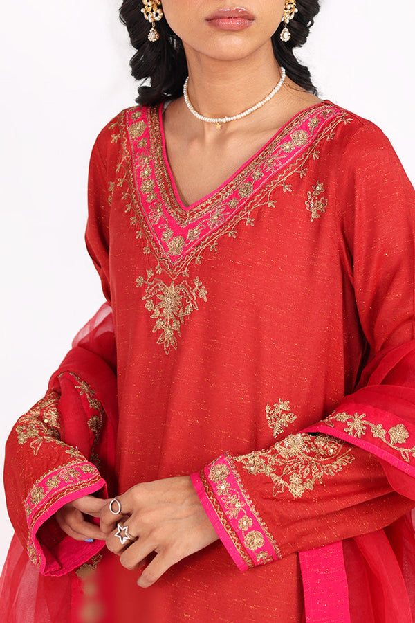 Hues of Ruby Red 3 Piece Suit