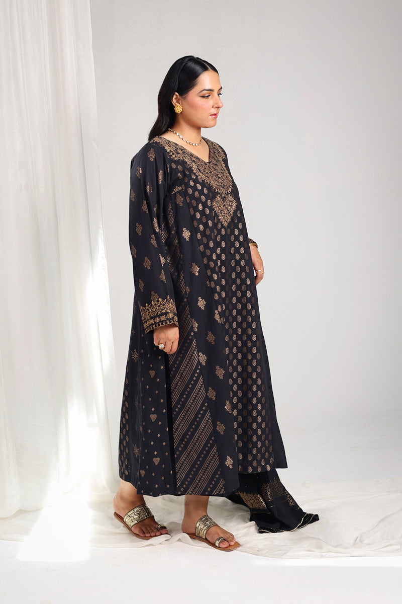 Golden Woven Raat ki Rani 3 Piece