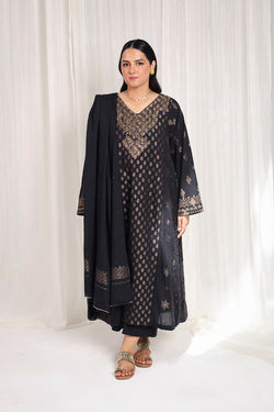 Golden Woven Raat ki Rani 3 Piece