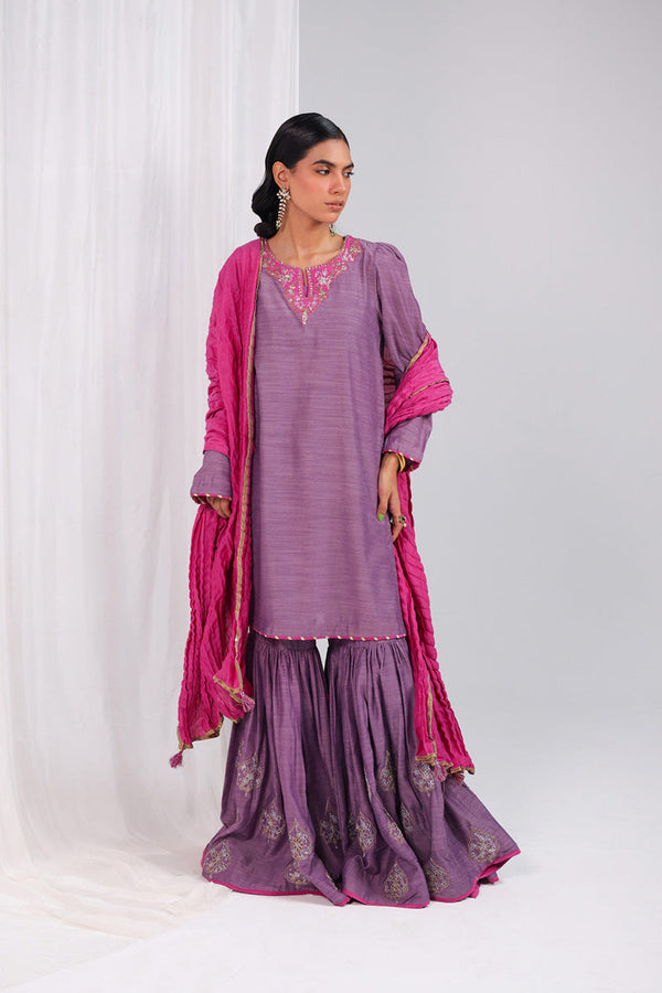 Shoukh Rang 3 Piece Gharara Set