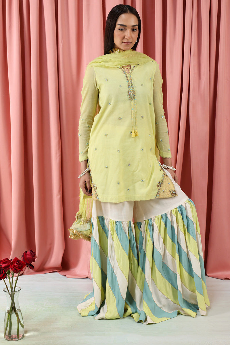 Mahrani Embroidered Gharara 3-Piece suit