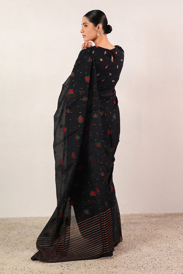 Golden Rose Jacquard Saree
