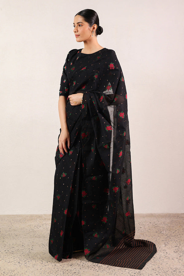 Golden Rose Jacquard Saree