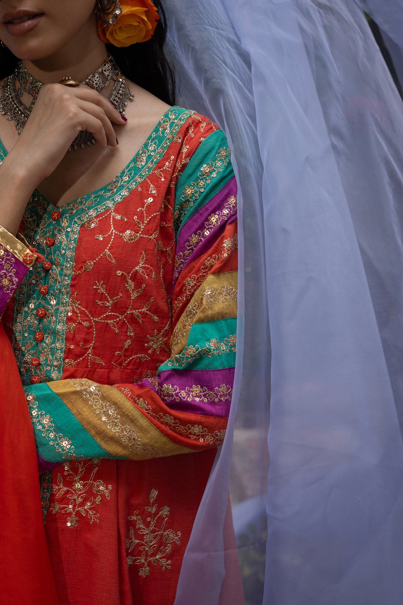 Golden-Hour Embroidered Ensemble