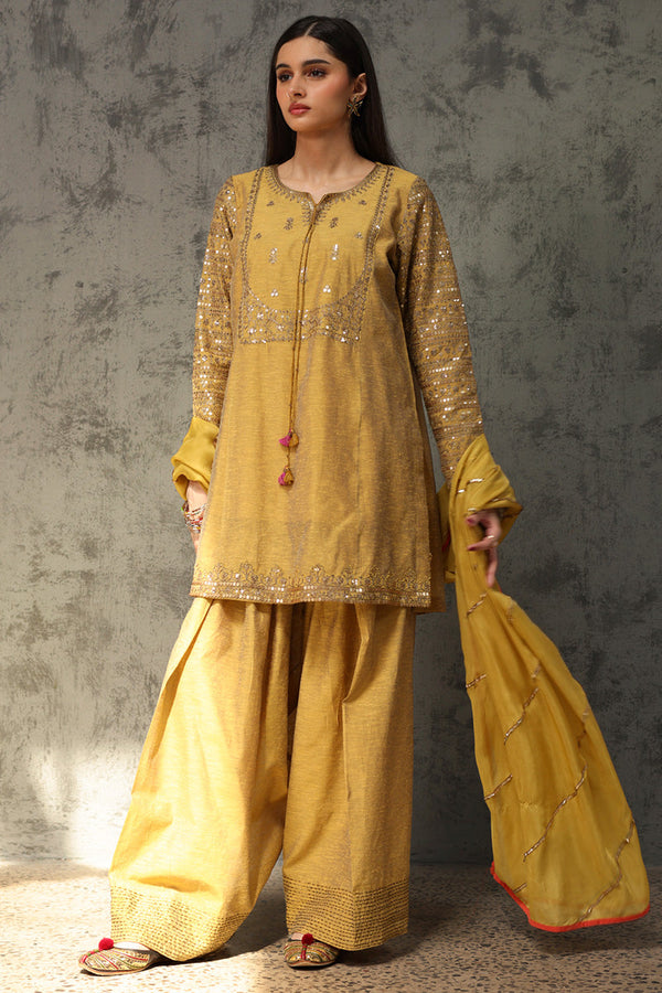 Golden Sequin Farshi Suit