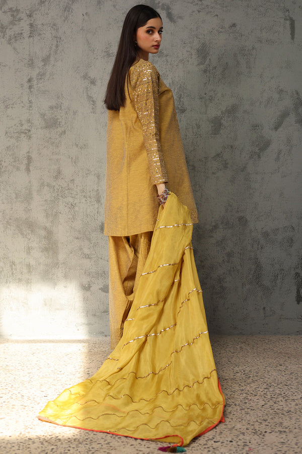 Golden Sequin Farshi Suit