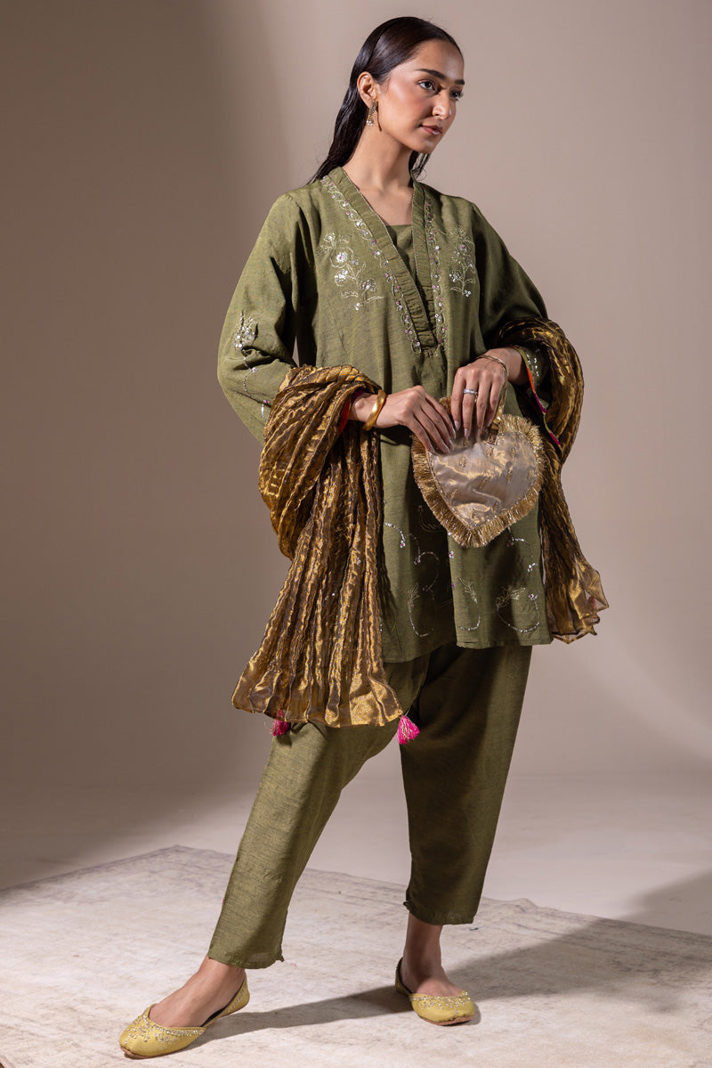 Shoukh Rang Gilded Dupatta