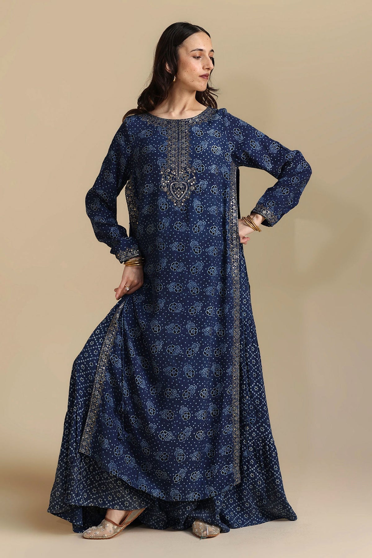 Embroidered Layered Dress