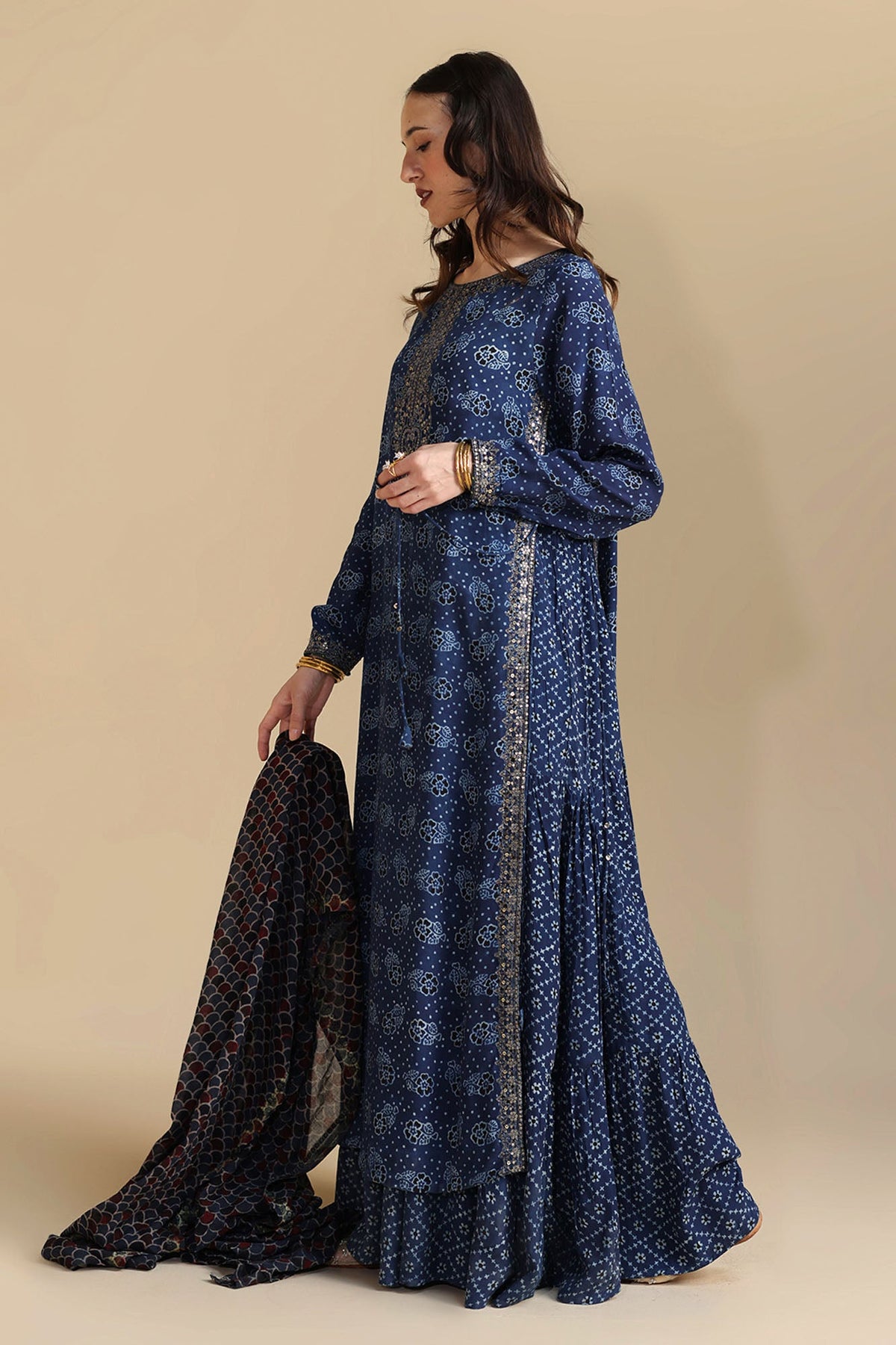 Embroidered Layered Dress