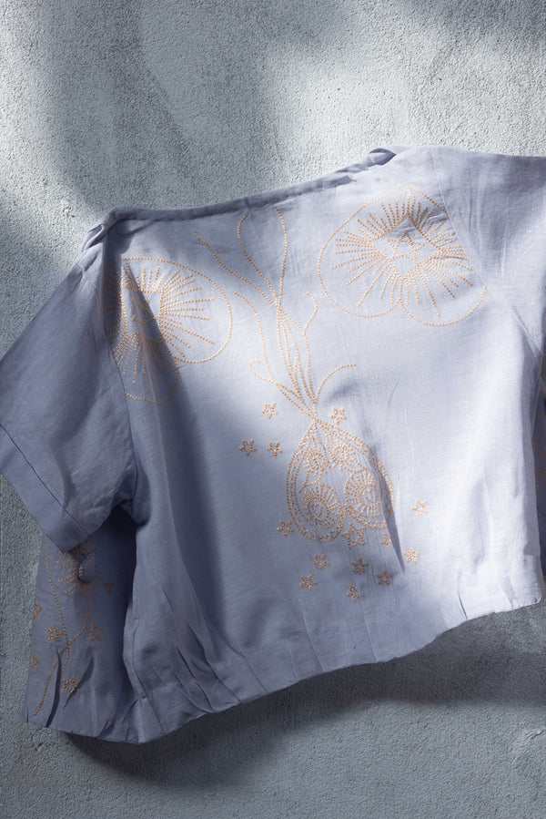 Embroidered Heart loom Top