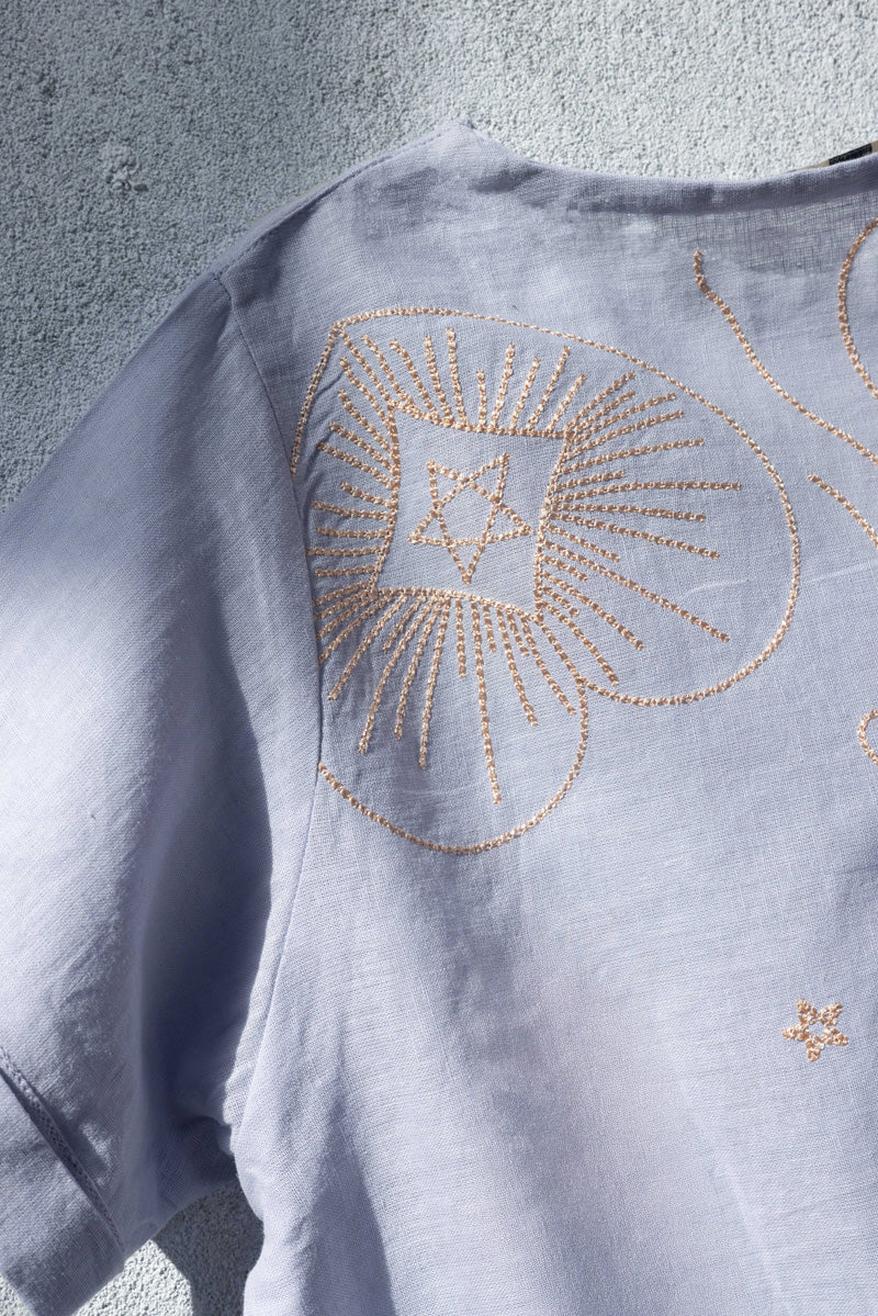 Embroidered Heart loom Top
