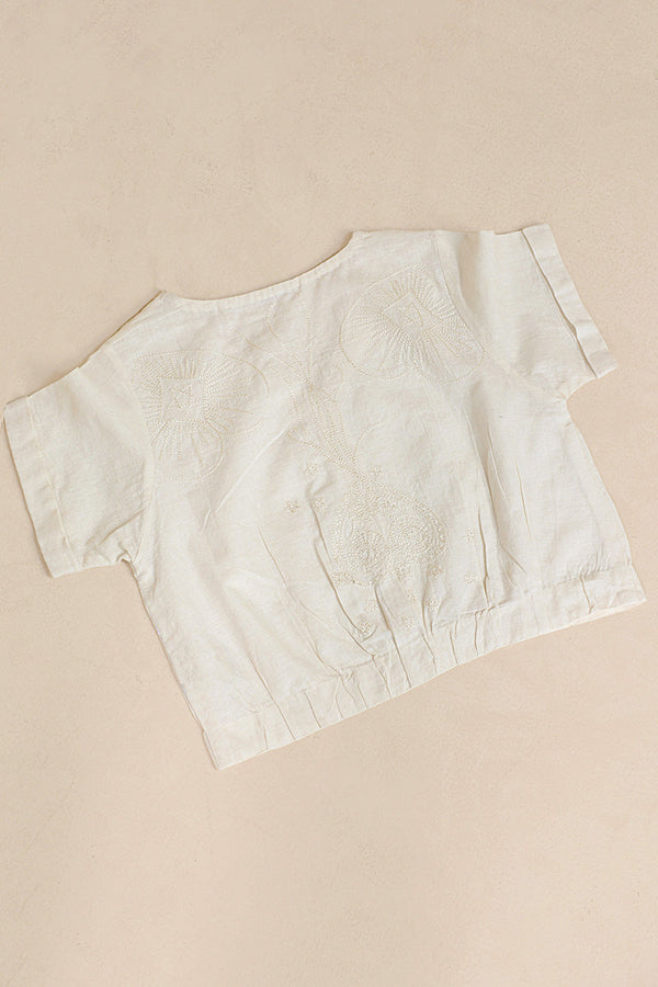 Embroidered Heart loom Top