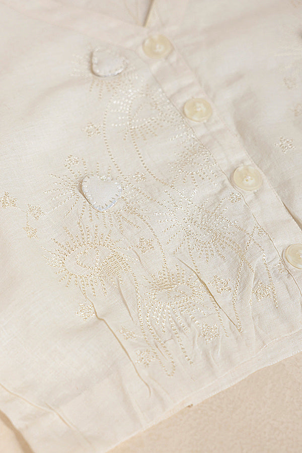 Embroidered Heart loom Top