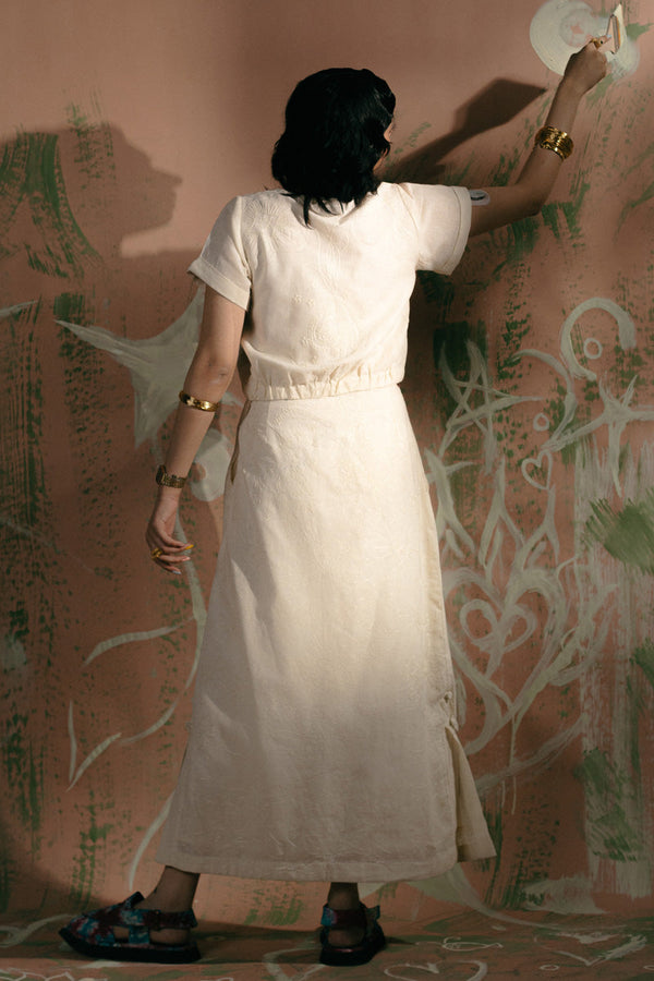 Heart Strings Embroidered Skirt