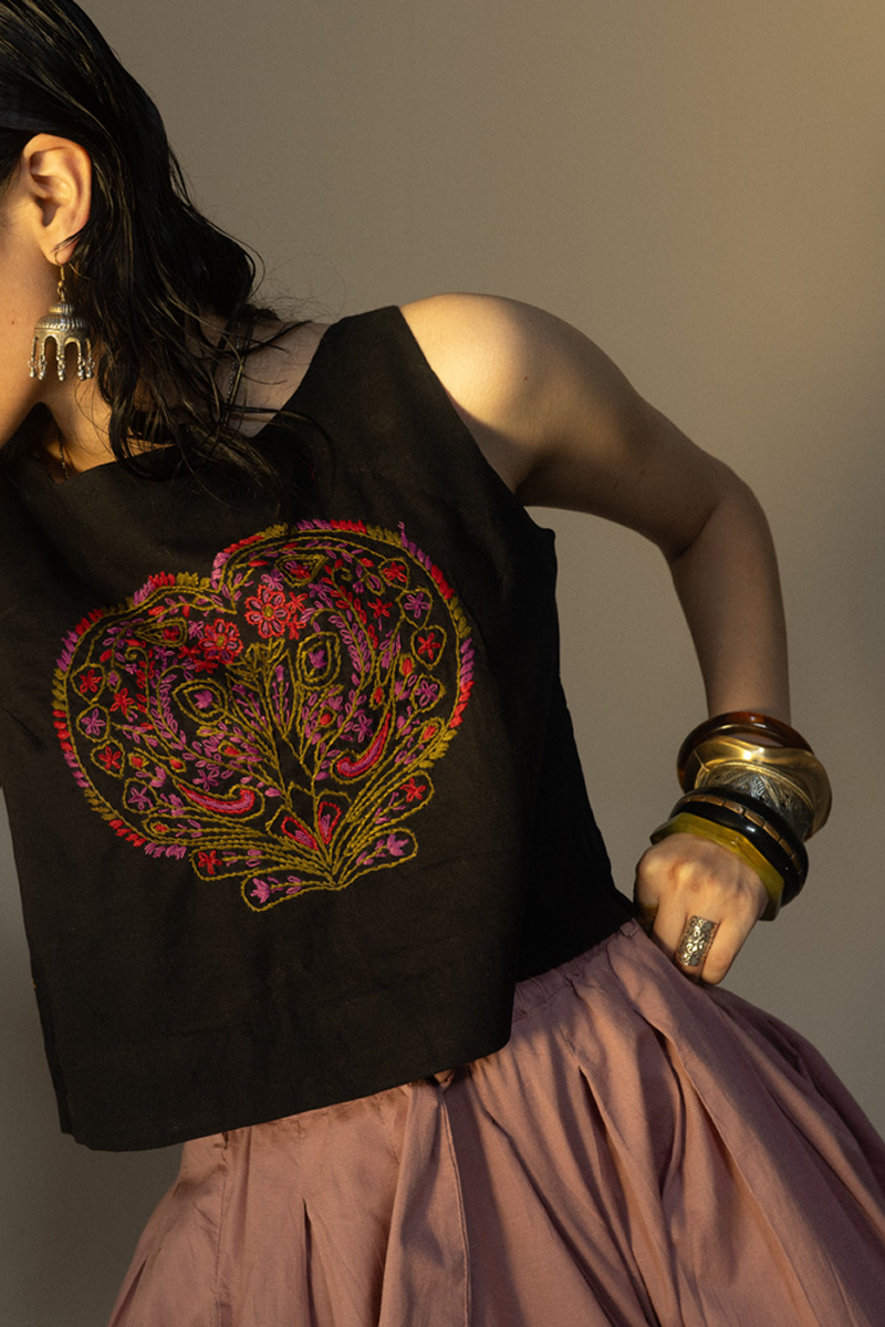 Embroidered Baddie Top