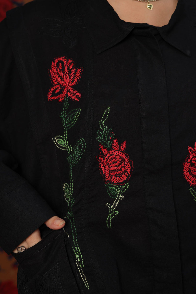 Rosette Embroidered Jacket