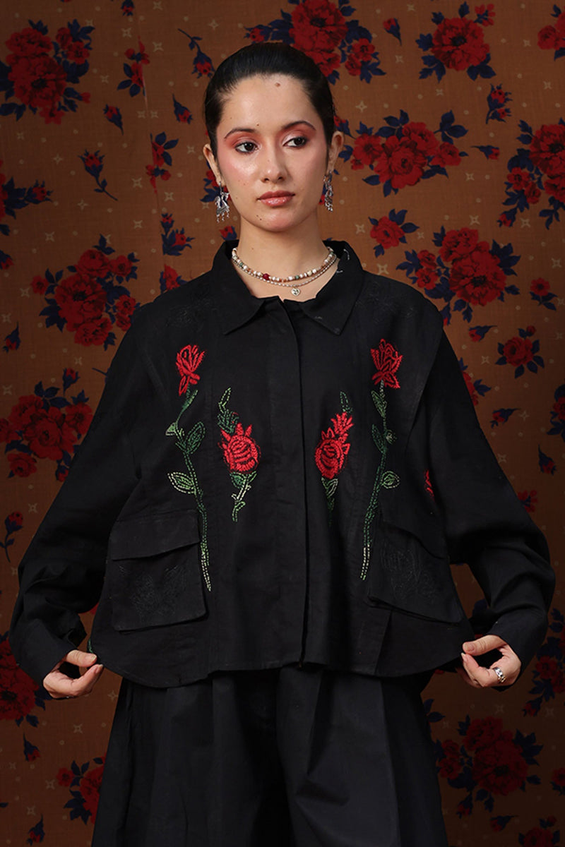 Rosette Embroidered Jacket