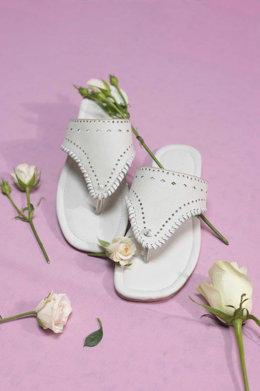Threaded Calm Leather Flat Slip-On
