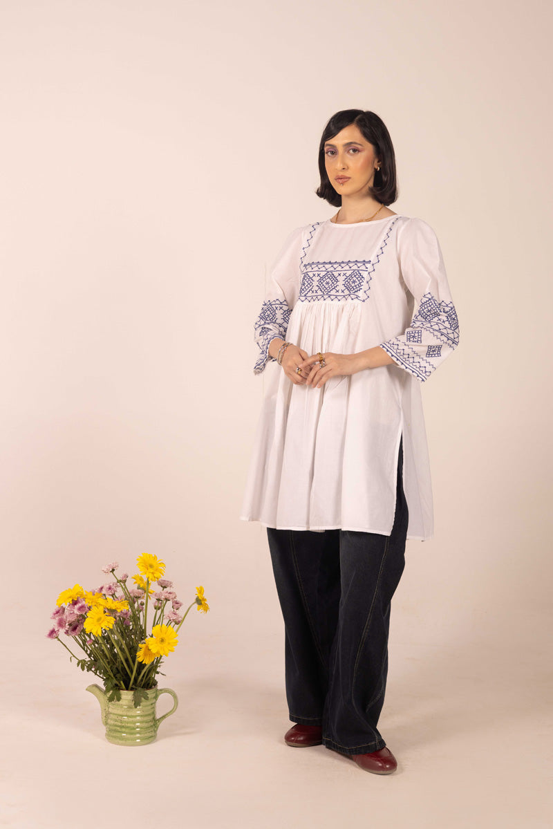 N K R Cross weave Kurta