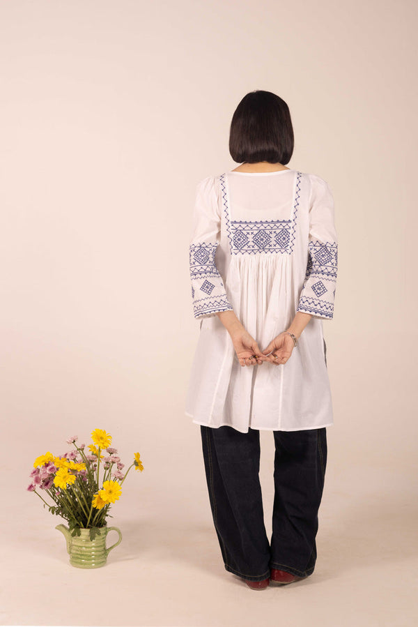 N K R Cross weave Kurta