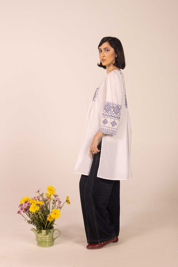 N K R Cross weave Kurta