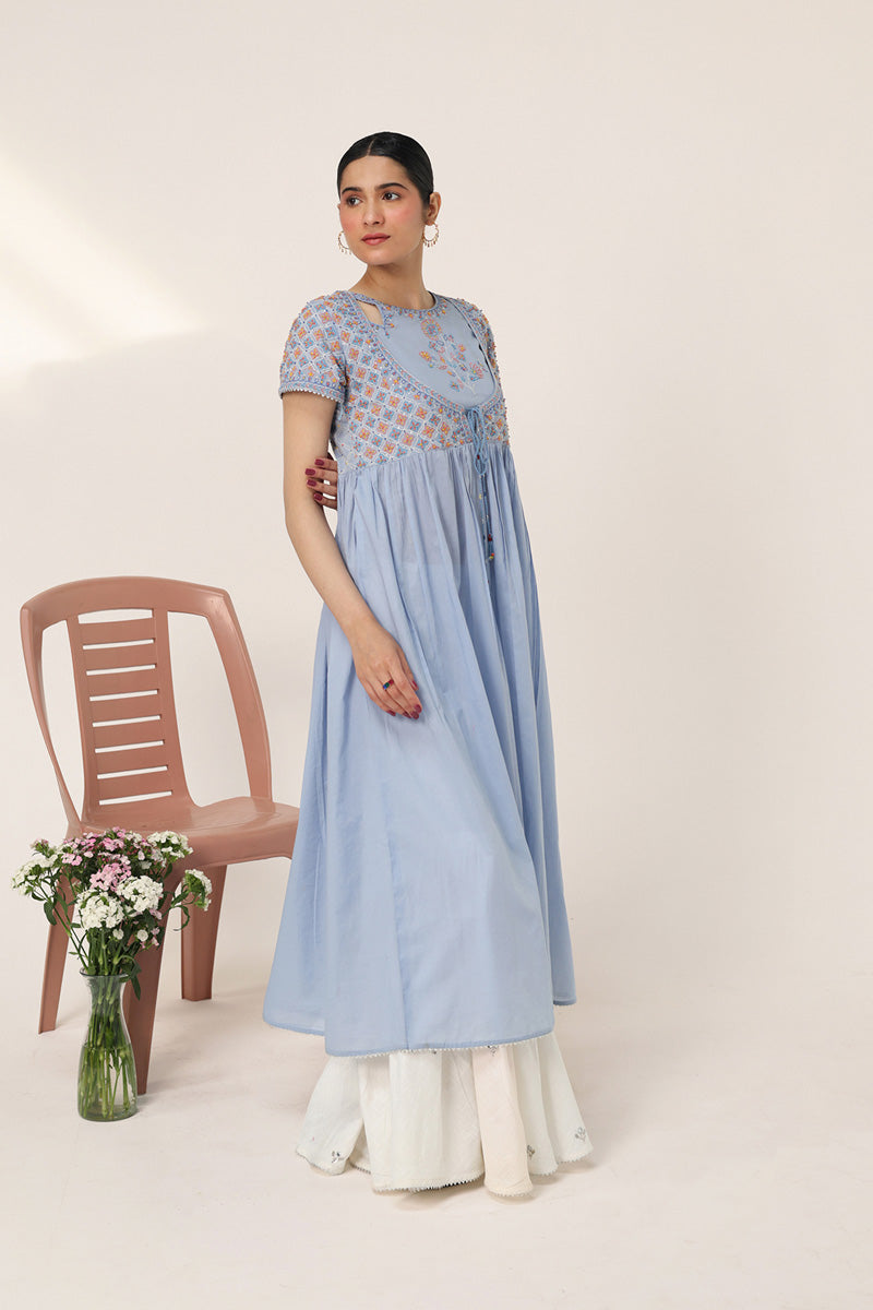 Generation Frock Multani Blue Hues Anarkali Frock – Generation International