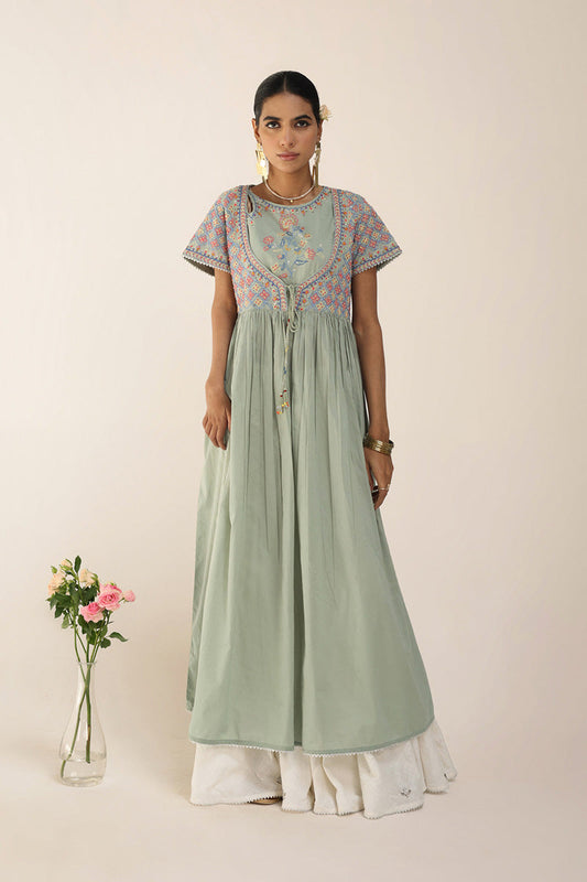 Multani Blue Hues Anarkali Frock