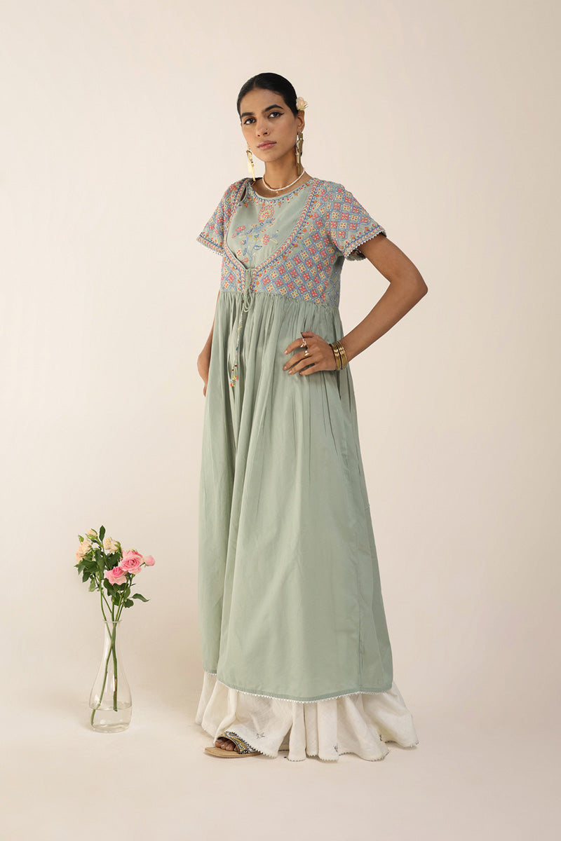 Multani Blue Hues Anarkali Frock