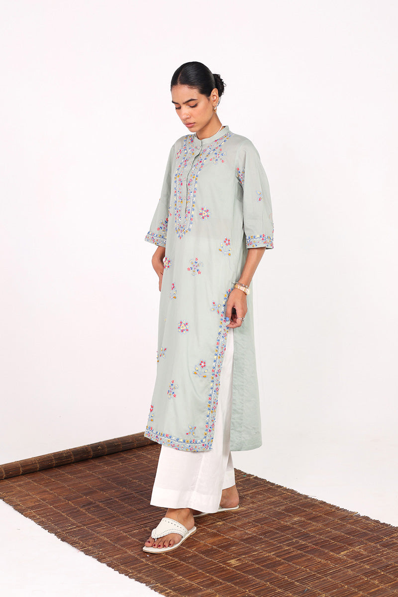 Multani Blue Hues Ember Kurta