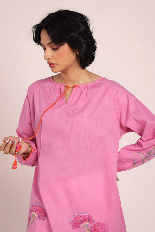 Soft Bloom Zaib Kurta