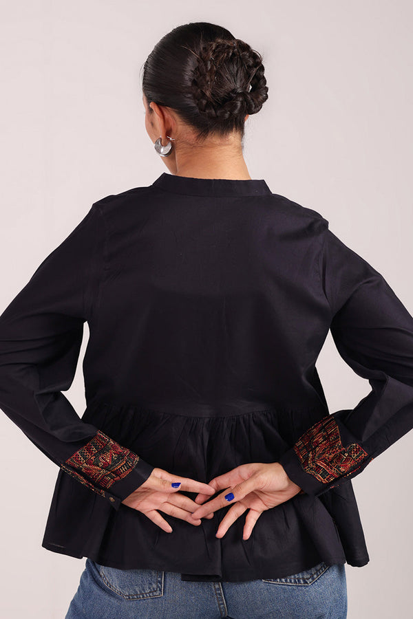 Embroidered Color Waves Top