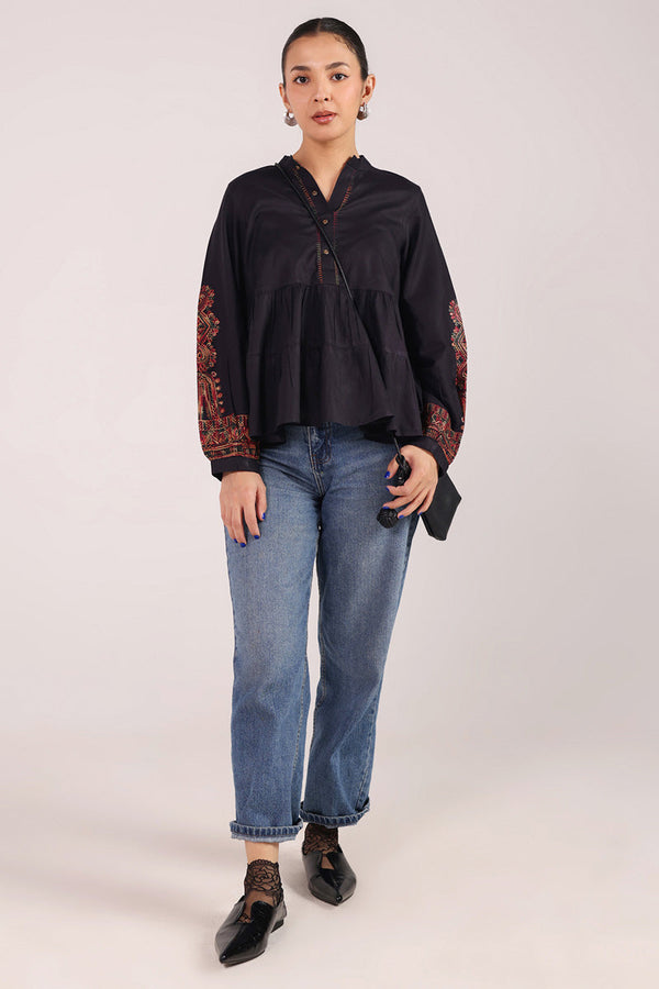 Embroidered Color Waves Top