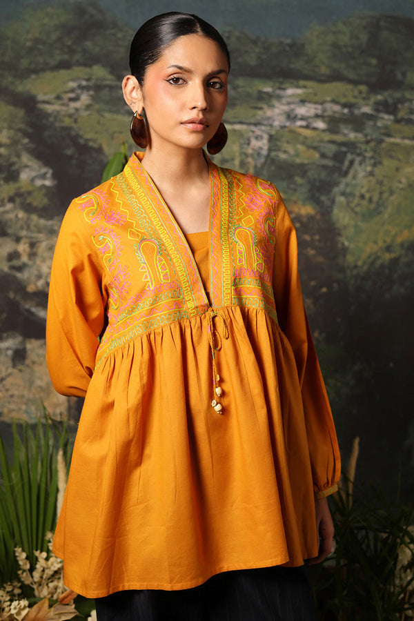 Color Waves Embroidered Top