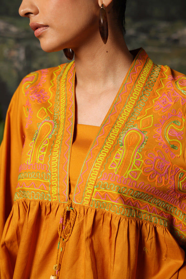 Color Waves Embroidered Top