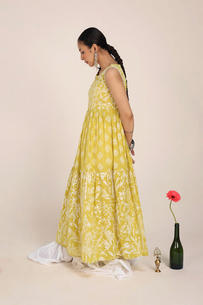 Sea Foam Aangan Tiered Frock – Generation International