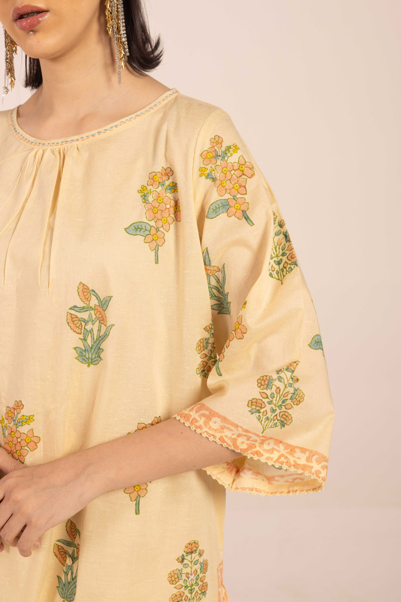 Chintz Whisper Block Poetry Kurta