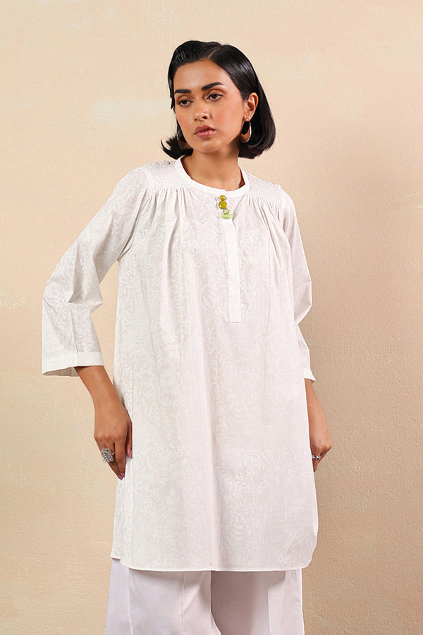 Pearl White Printed Top