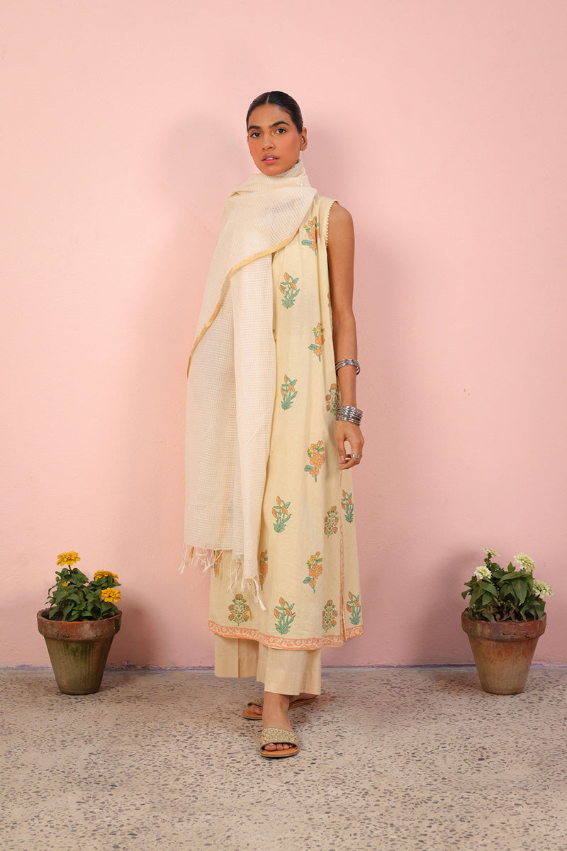 Golden Veil Resham Check Dupatta