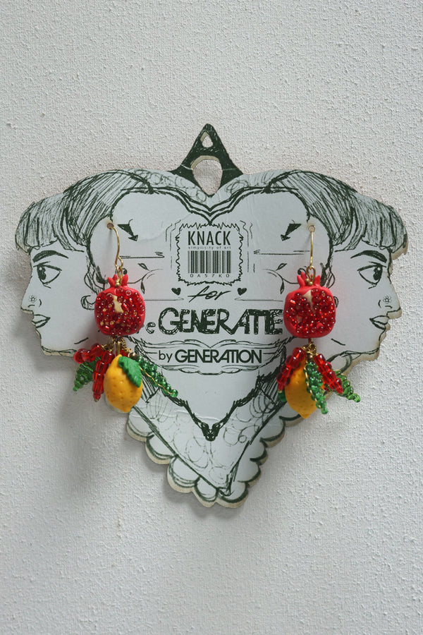 Anaar Aur Nimbu Beaded Earrings