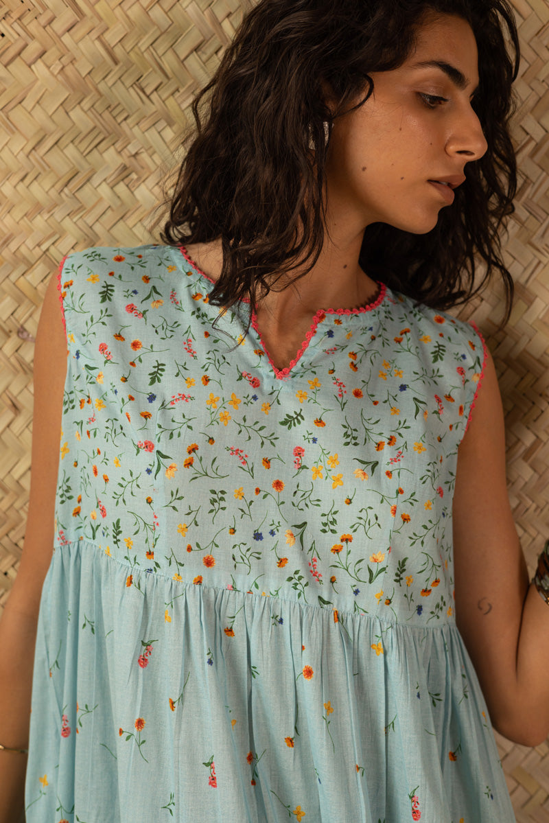 Soft Floral Tiered Dress