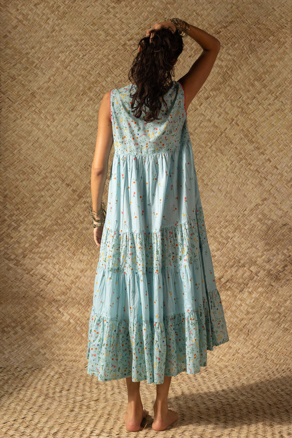 Soft Floral Tiered Dress