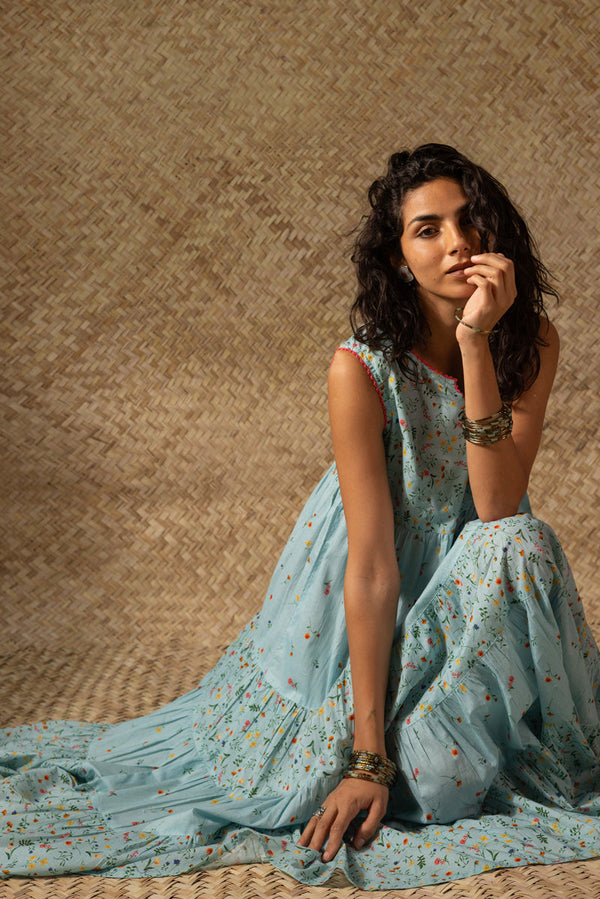 Soft Floral Tiered Dress