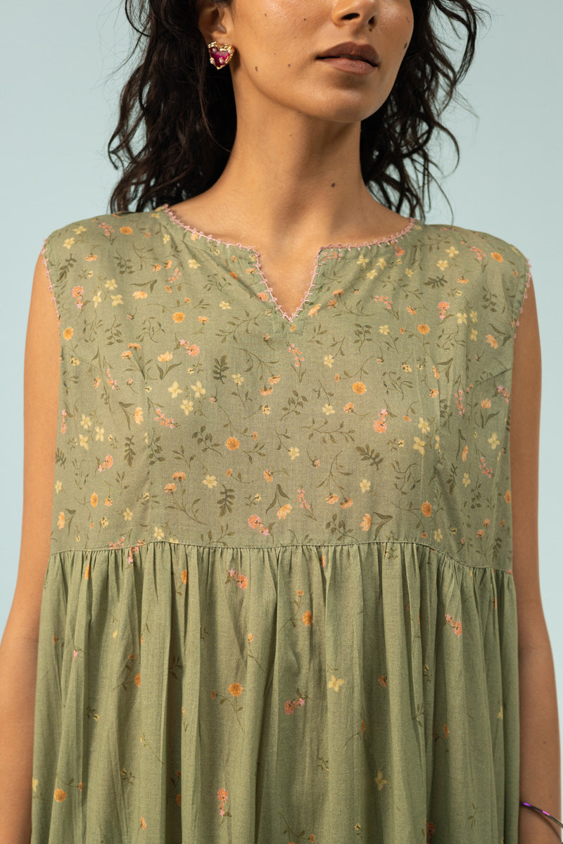 Soft Floral Tiered Dress