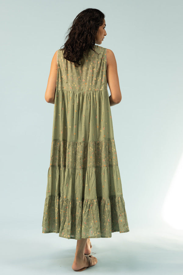 Soft Floral Tiered Dress