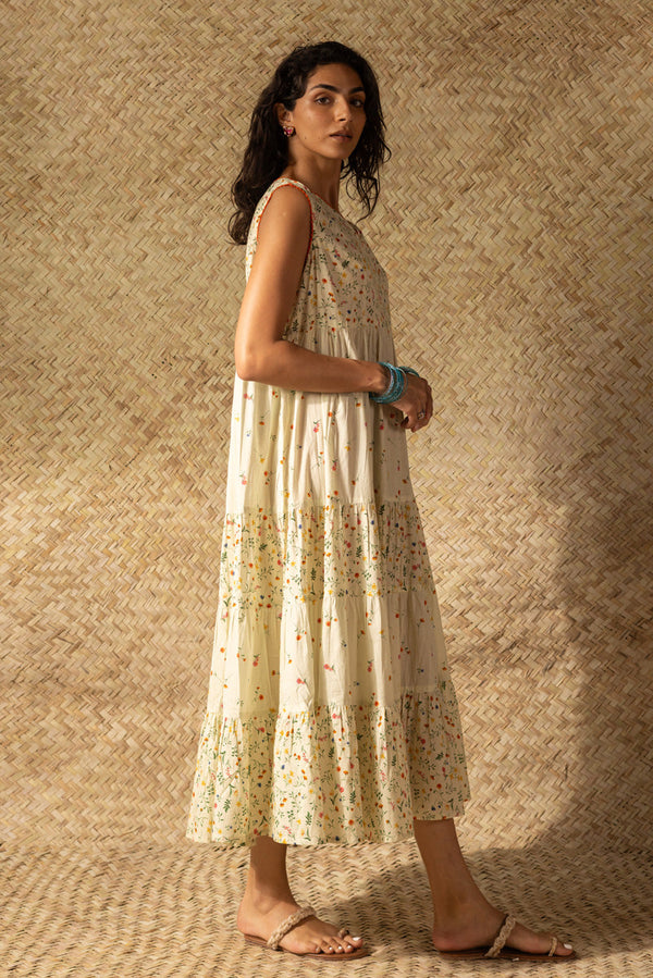 Soft Floral Tiered Dress