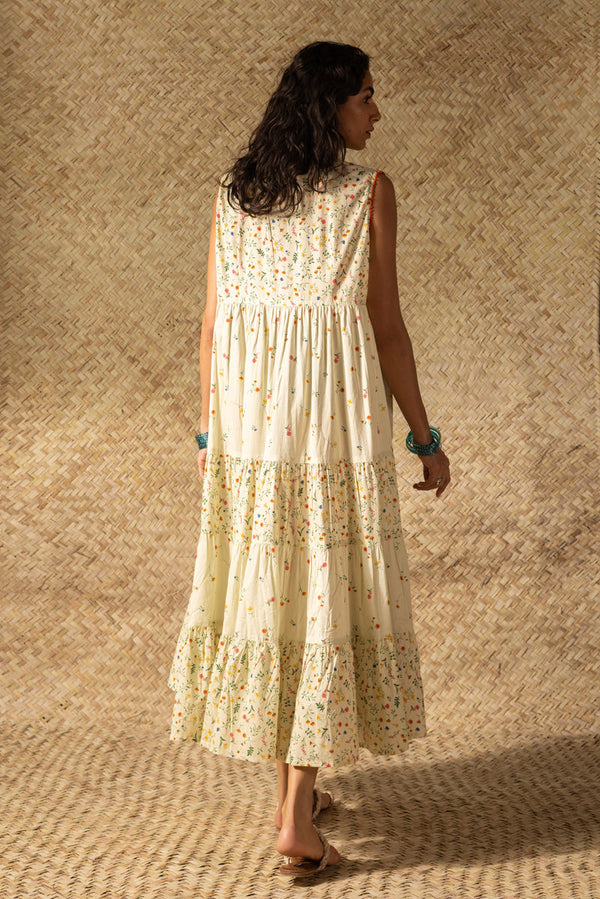 Soft Floral Tiered Dress